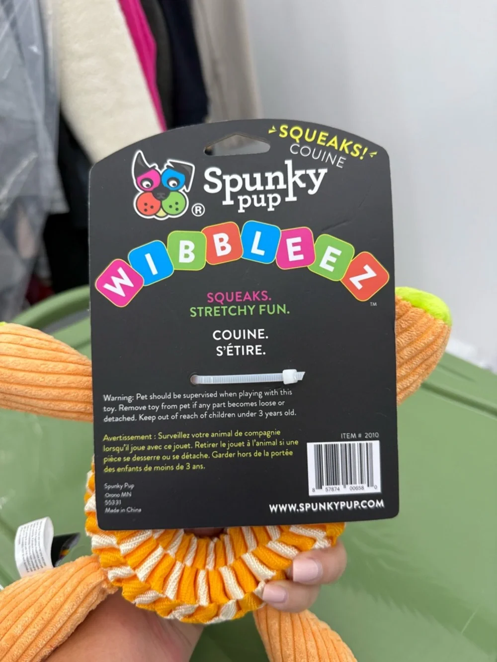 Beige Wibbleez Stretch and Tug Toys Orange